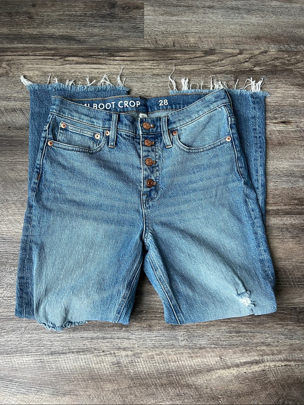 J.Crew Demi Boot Crop Distressed Jeans 28